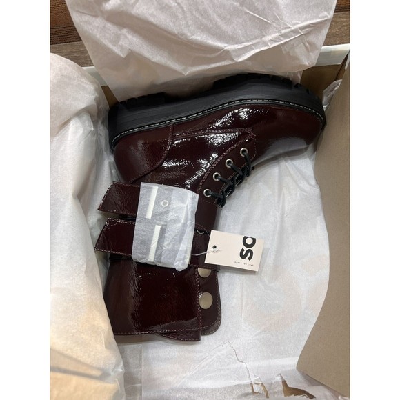 SO Women's Burgundy Lace Up Boots - Picture 9 of 10